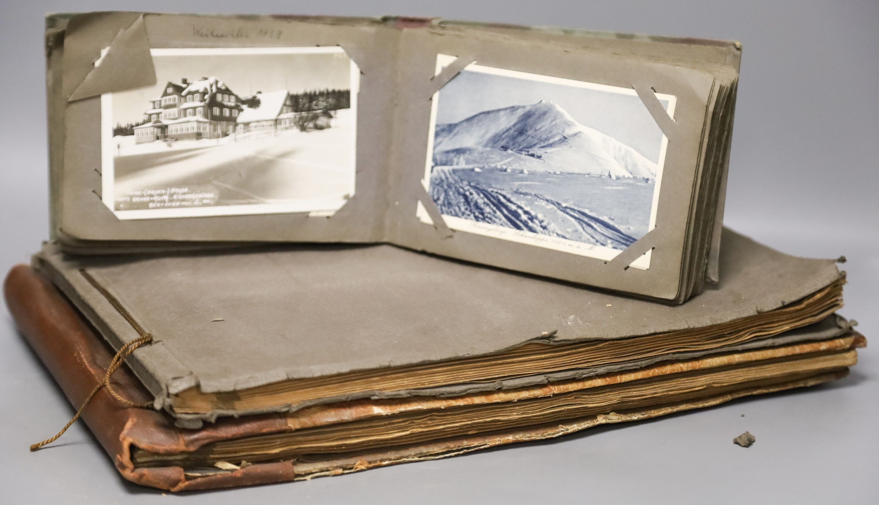 Three albums of pre-war German postcards